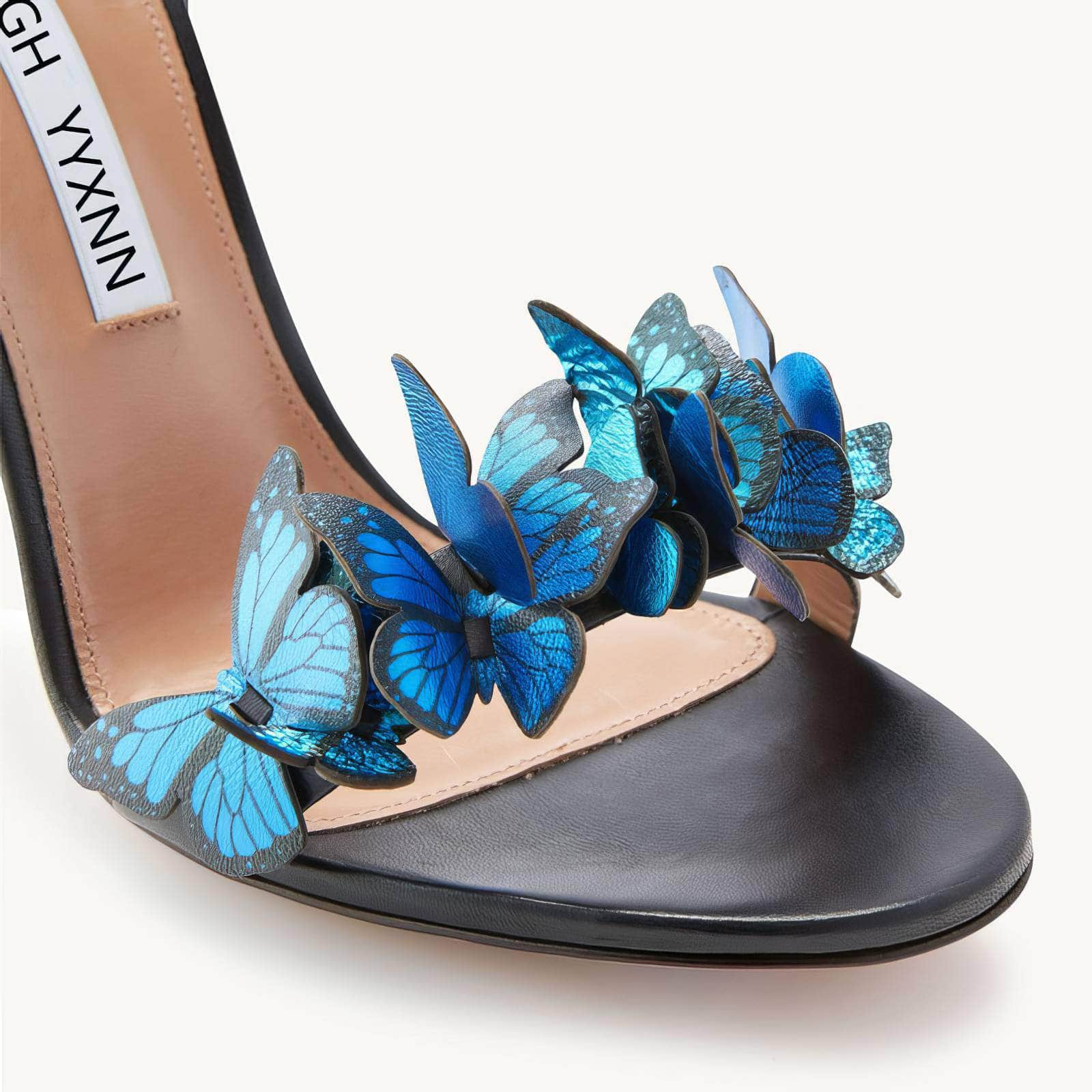 Vibrant Butterfly Lace-Up High Heels