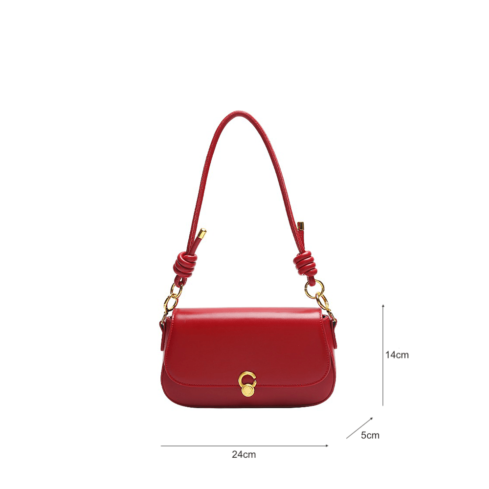 Vibrant Solid Color Saddle Crossbody Bag