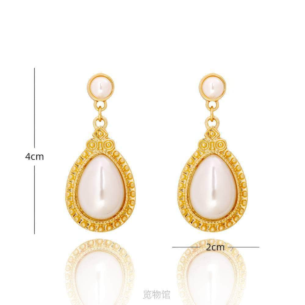 Vintage Baroque Water Drop Pearl Earrings