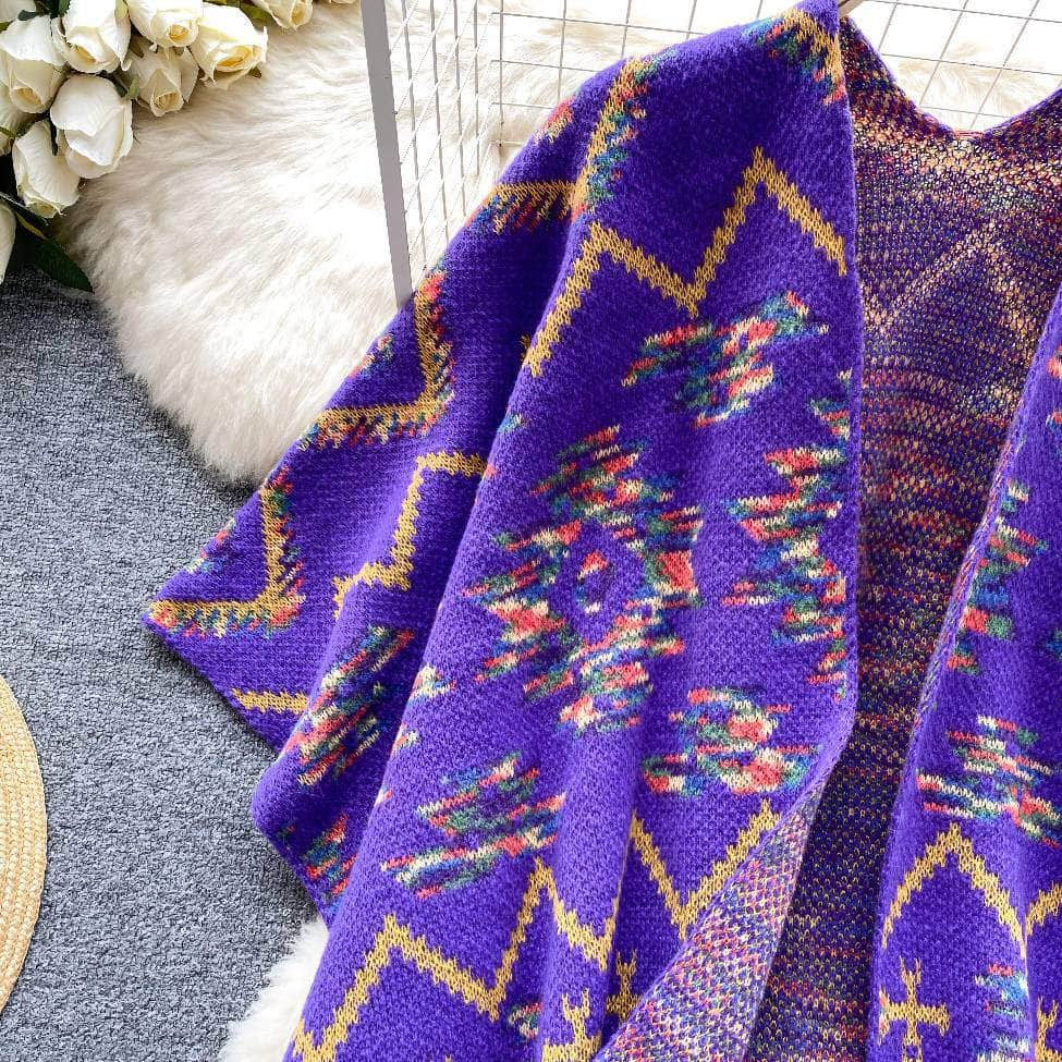 Vintage Bohemian Tassel Detailed Shawl