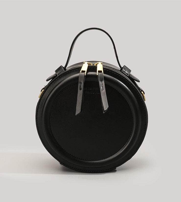 Vintage Circular Style Shoulder Purse Black