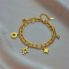 Vintage Hollow Out Stars Bracelet B719