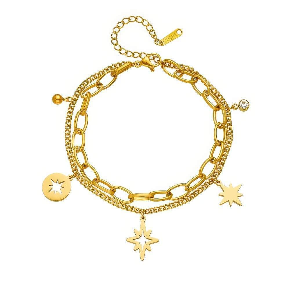 Vintage Hollow Out Stars Bracelet B719