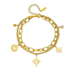 Vintage Hollow Out Stars Bracelet B719