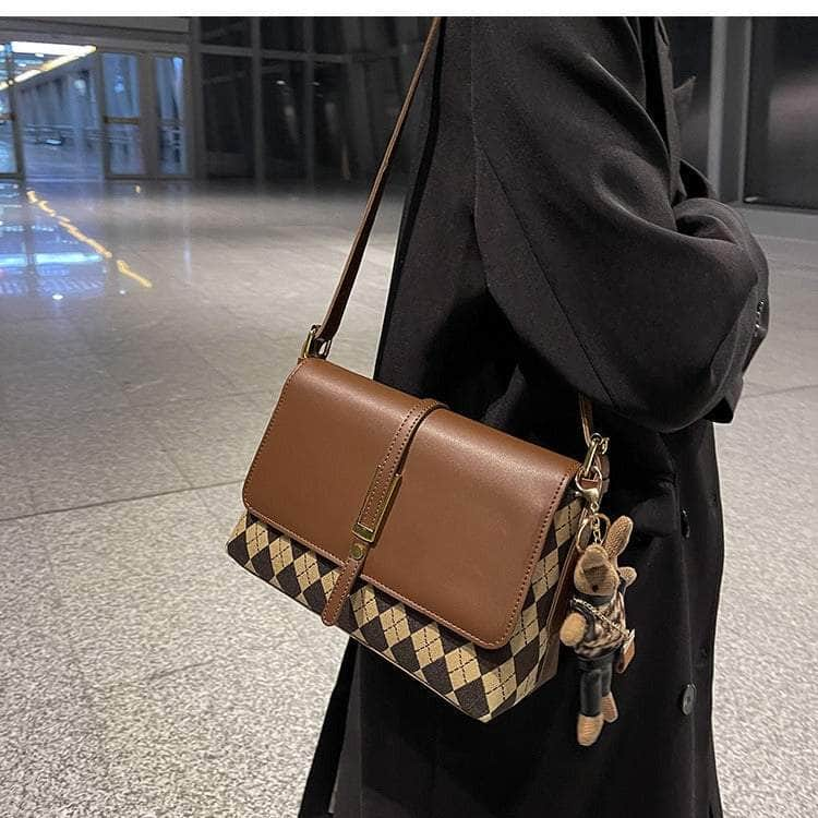 Vintage-inspired Faux Leather Shoulder Crossbody Handbag