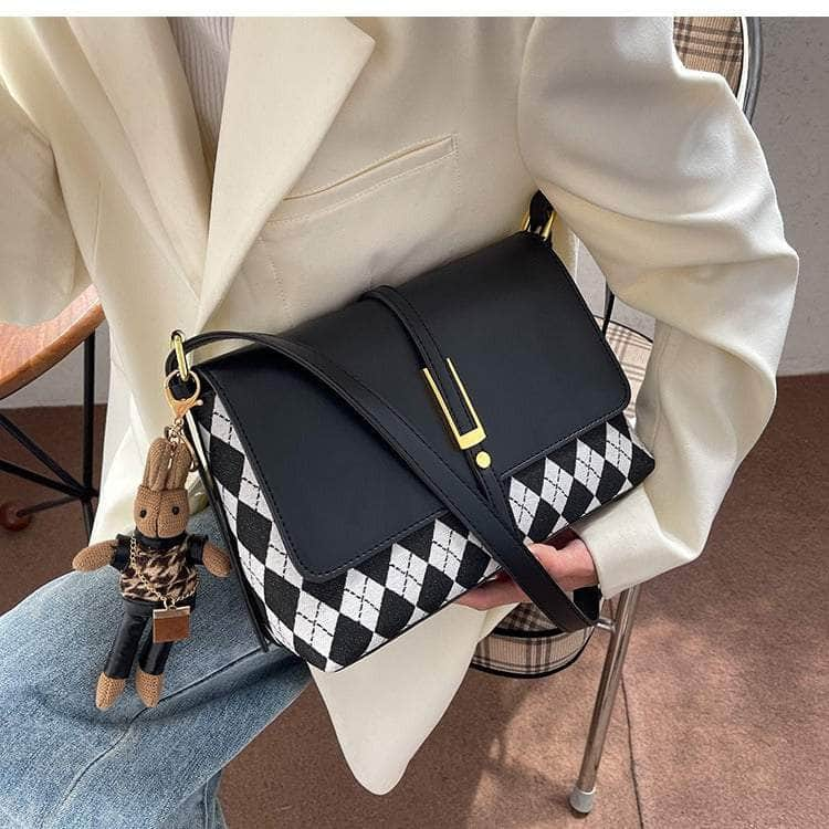 Vintage-inspired Faux Leather Shoulder Crossbody Handbag