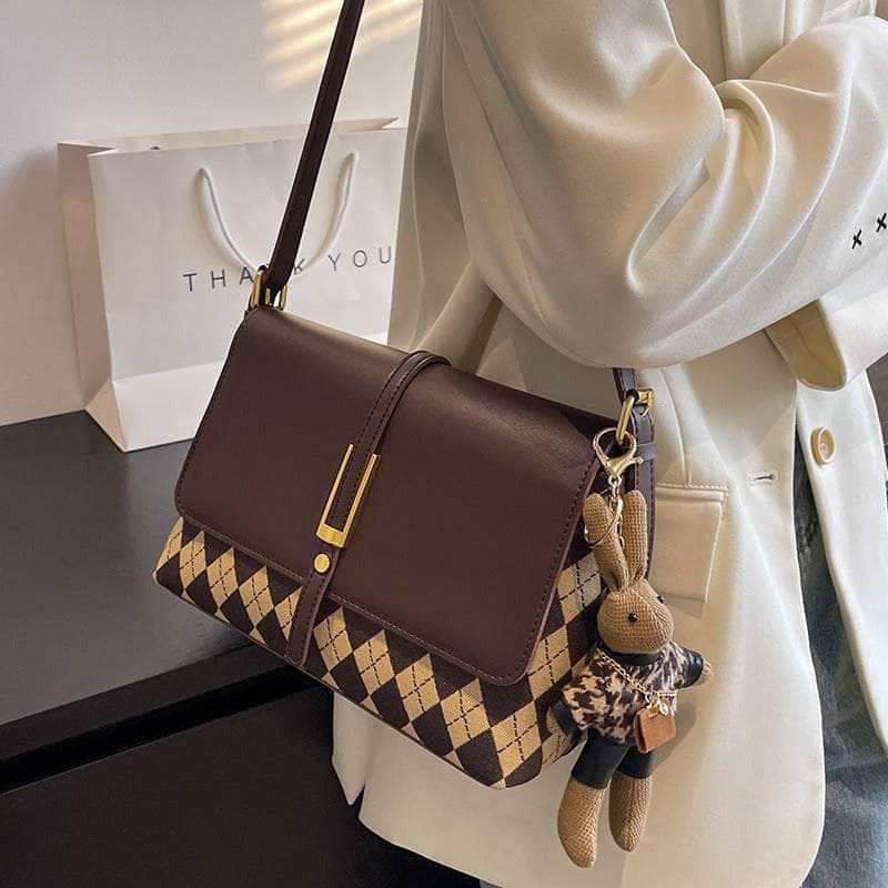 Vintage-inspired Faux Leather Shoulder Crossbody Handbag