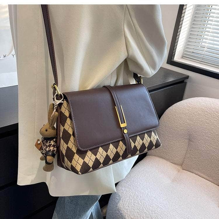 Vintage-inspired Faux Leather Shoulder Crossbody Handbag