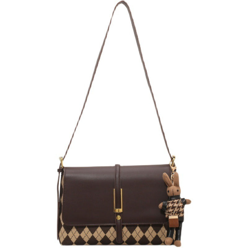 Vintage-inspired Faux Leather Shoulder Crossbody Handbag