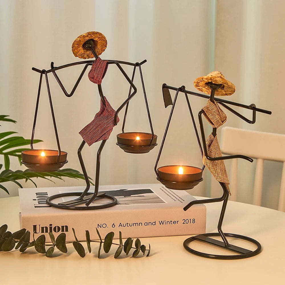 Vintage Iron Candlestick - Nordic Light Luxury for Romantic Candlelight Dinner, Small Decoration
