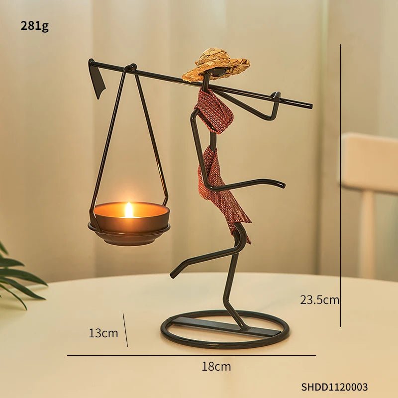 Vintage Iron Candlestick - Nordic Light Luxury for Romantic Candlelight Dinner, Small Decoration Style B