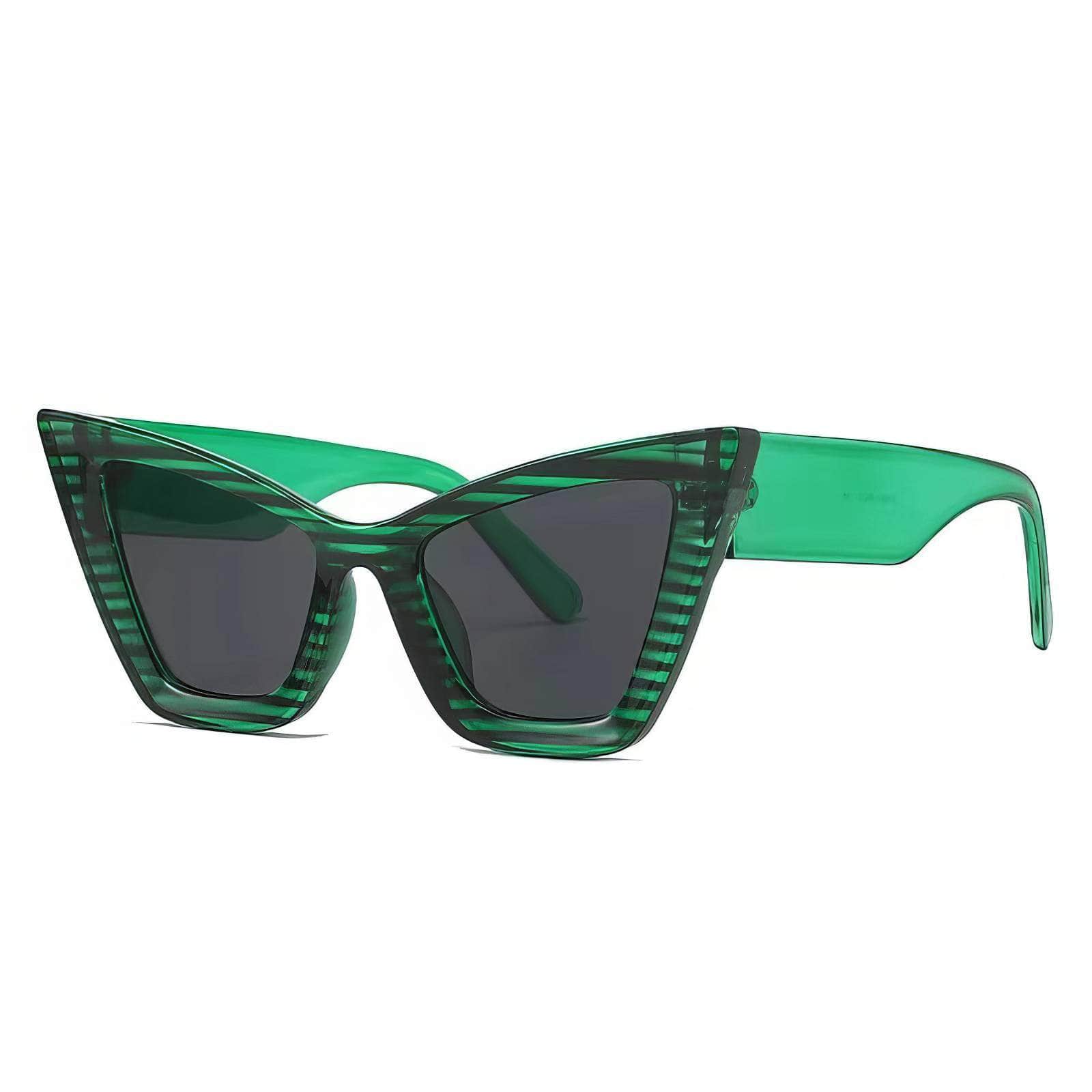 Vintage Large Cat Eye Sunglasses Green / Resin