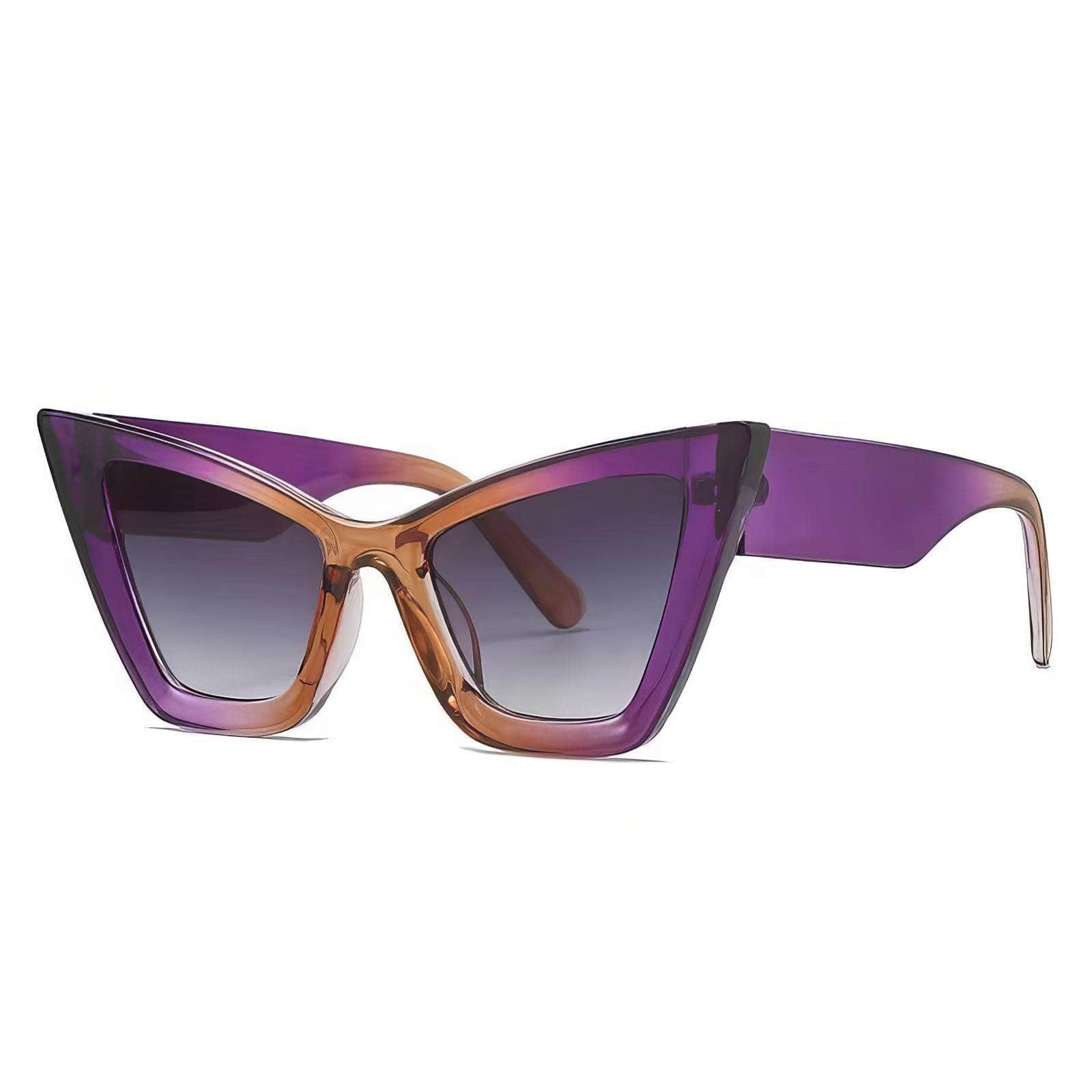 Vintage Large Cat Eye Sunglasses Purple / Resin