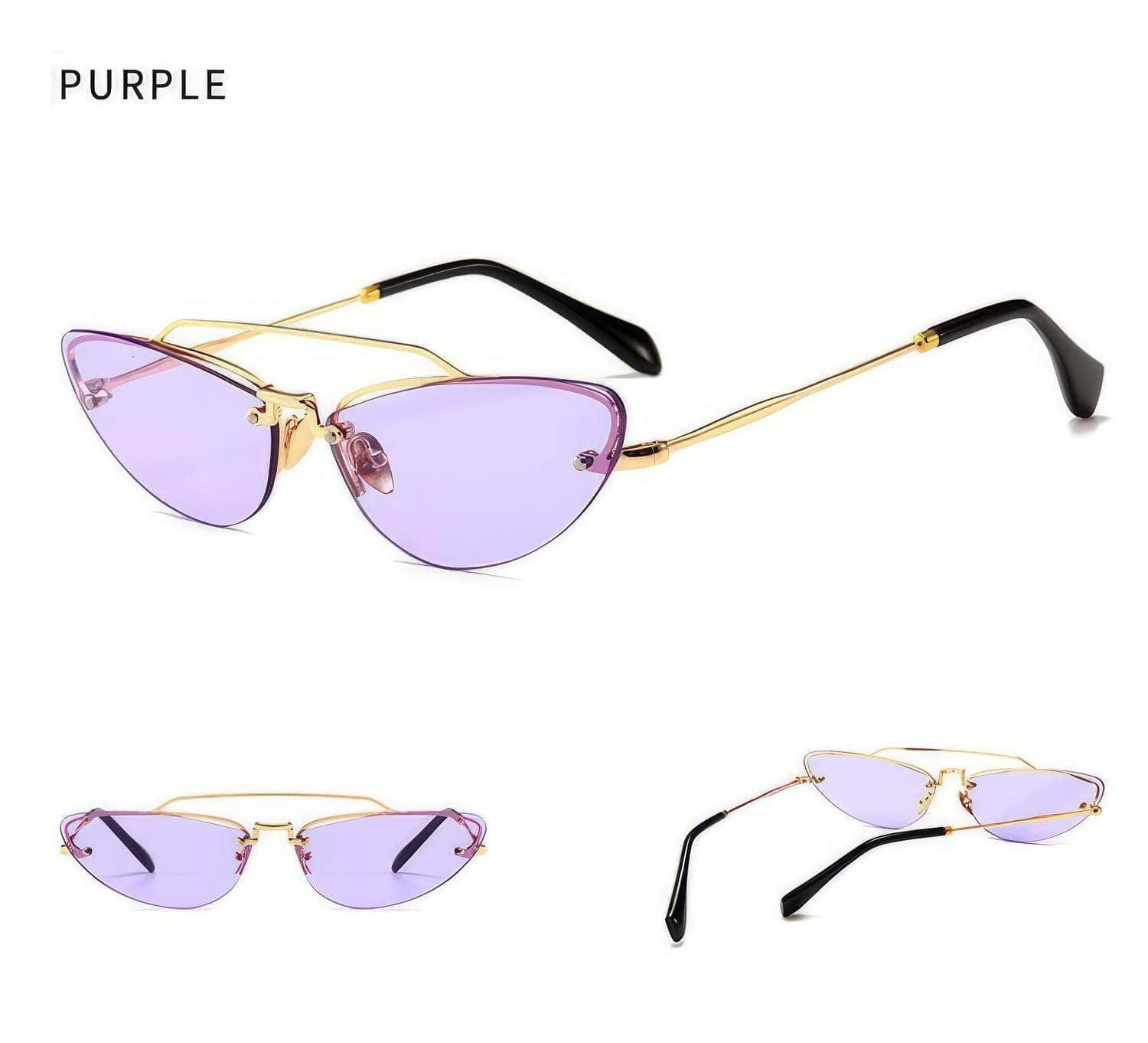 Vintage Metal Cat Eye Sunglasses Lavender / Resin