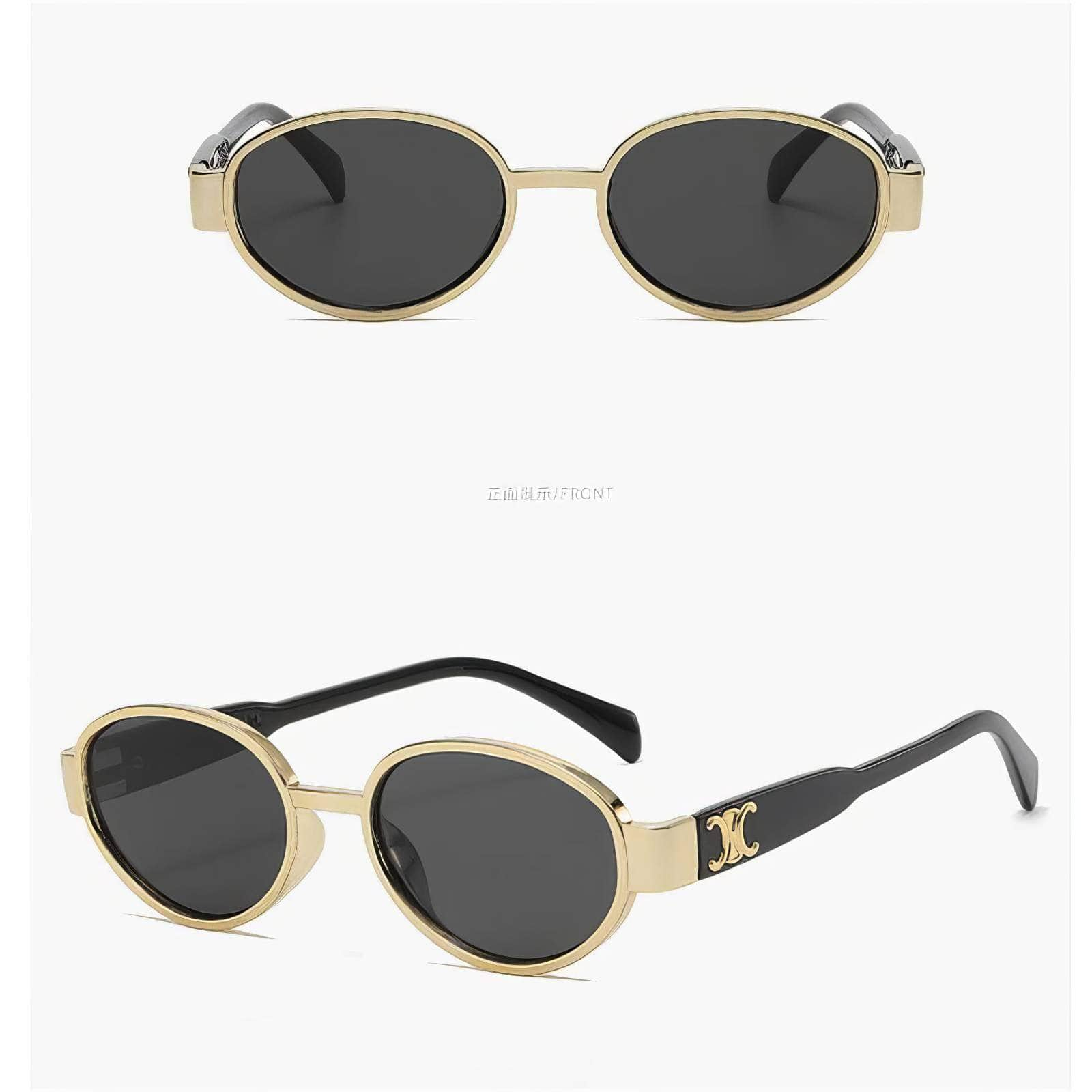 Vintage Oval Frame Sunglasses