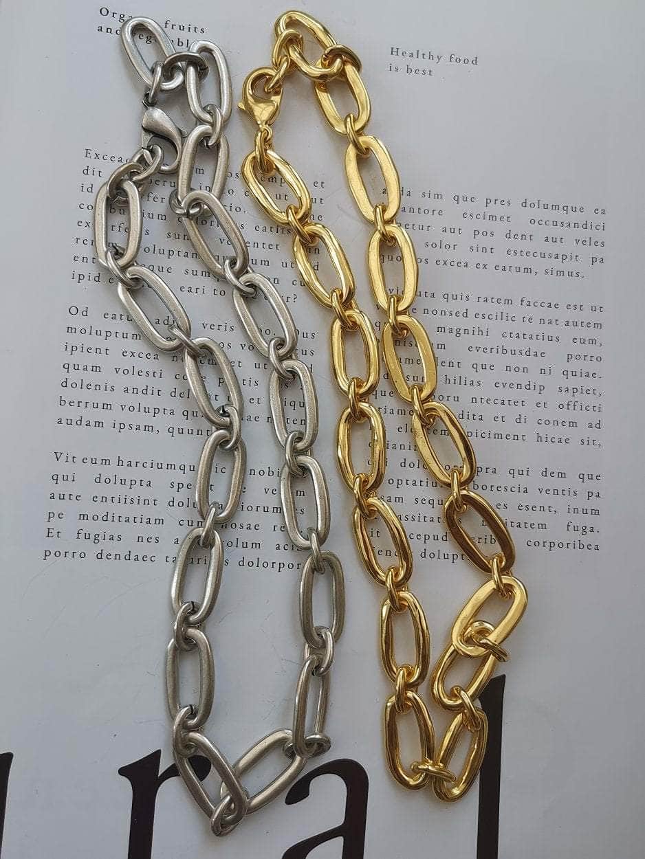 Vintage Oval Link Chain Statement Necklace
