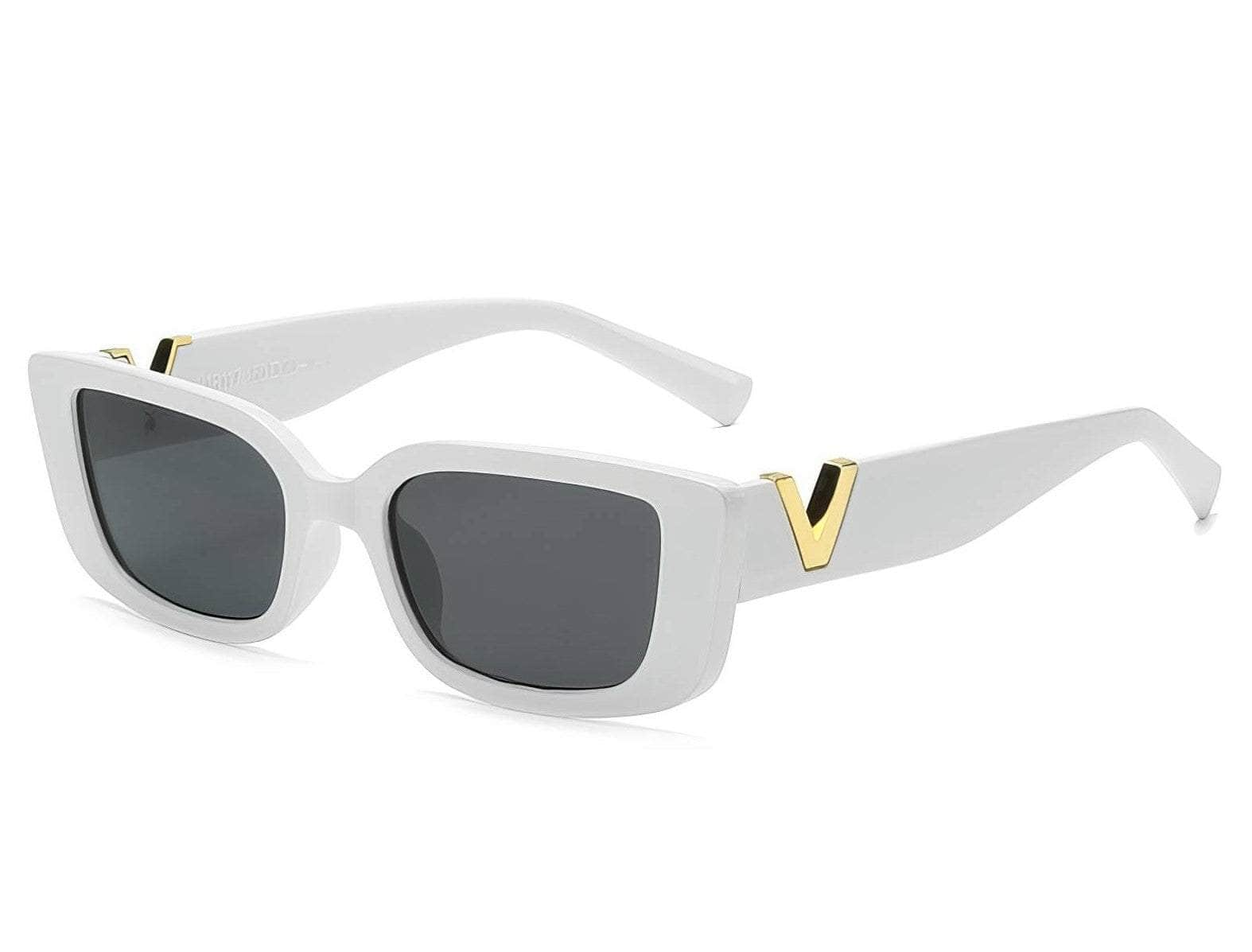 Vintage Retro Classic Sunglasses white/gray / Resin