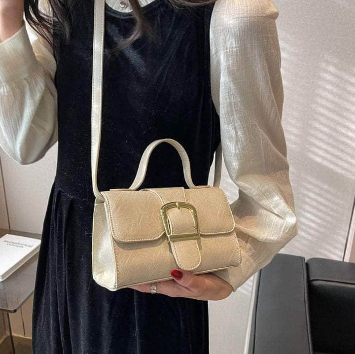 Vintage Vegan Leather Shoulder Handbag