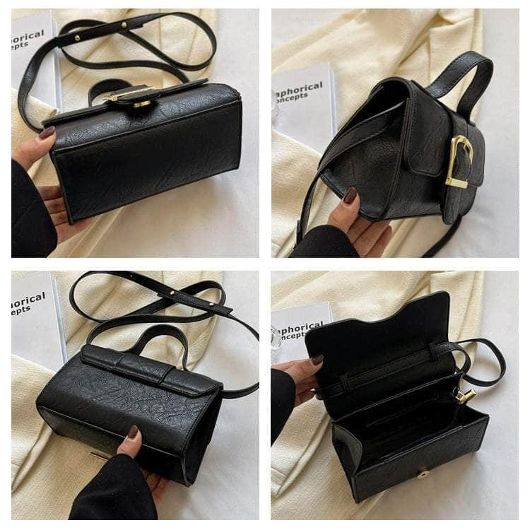 Vintage Vegan Leather Shoulder Handbag