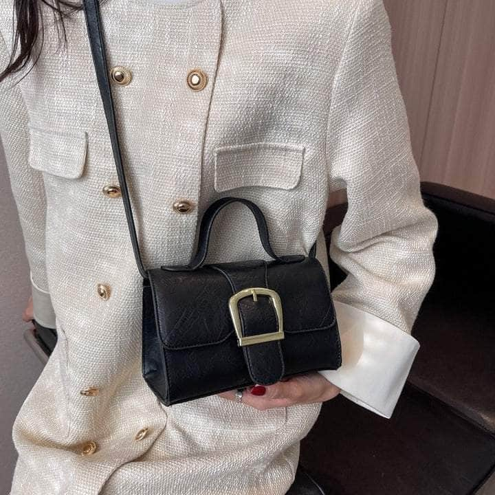 Vintage Vegan Leather Shoulder Handbag