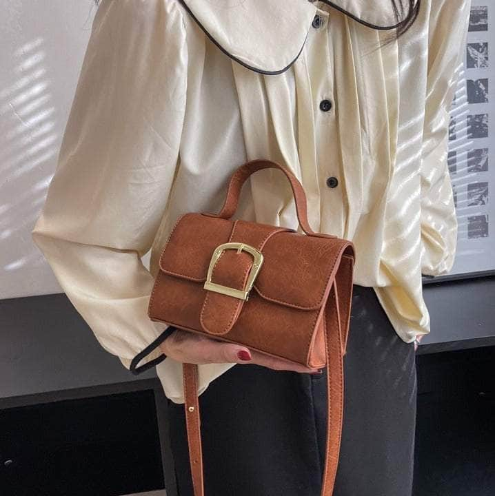 Vintage Vegan Leather Shoulder Handbag