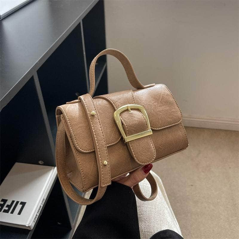 Vintage Vegan Leather Shoulder Handbag