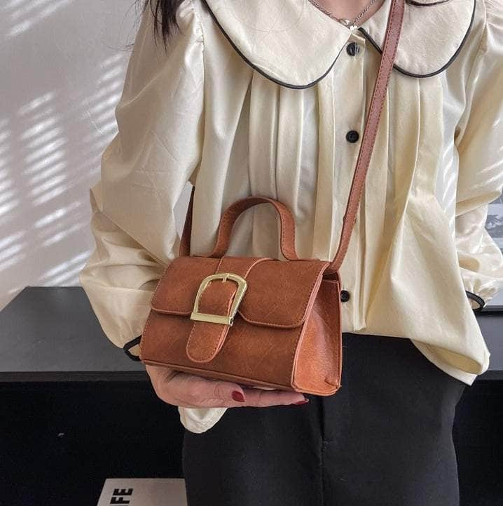 Vintage Vegan Leather Shoulder Handbag