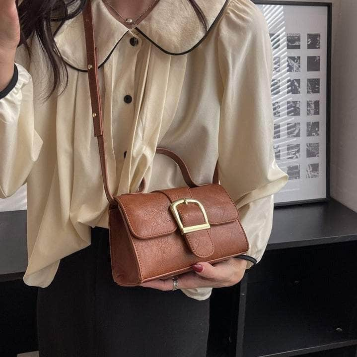 Vintage Vegan Leather Shoulder Handbag