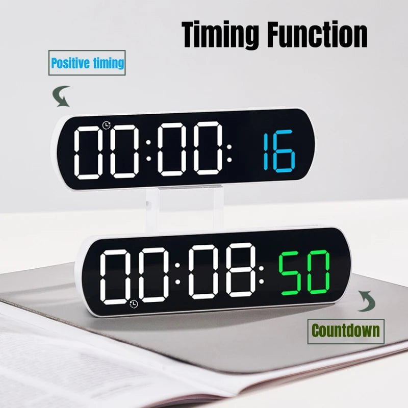 Voice-Controlled Digital Alarm Clock with Timer, Temperature Display, Dual Alarm, Night Mode