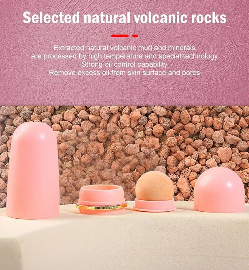 Volcano Stone Oil-Absorbing Ball: Portable Facial Oil Removal for Pore Cleaning Pink