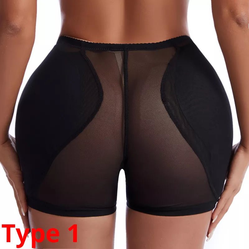 Waist Trainer Control Panties - Butt Lifter Hip Enhancer with Sponge Padded Panty Black / XXL