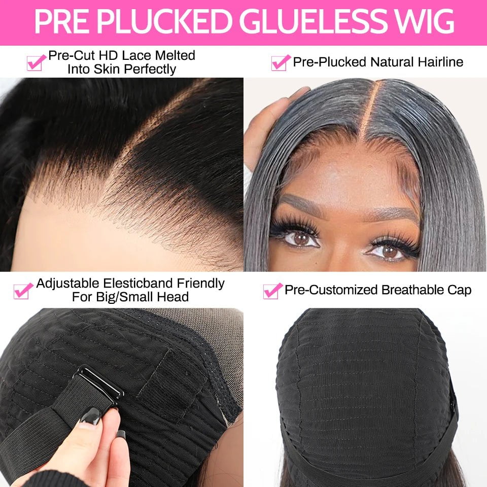 Wand Curl Wear And Go Glueless Wig - 100% Human Hair, Ready To Wear, Preplucked Glueless Curly Wigs for Women