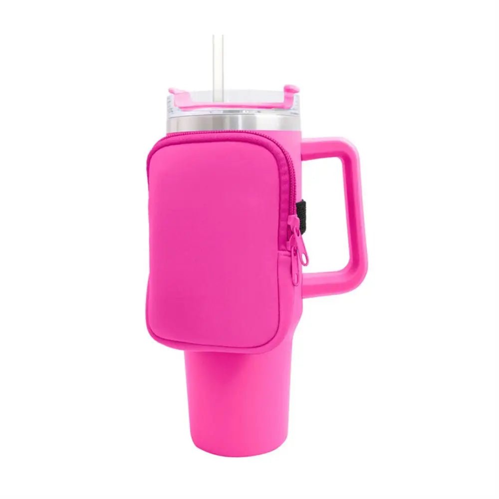 Water Bottle Pouch for Stanley Quencher Adventure J-rose red