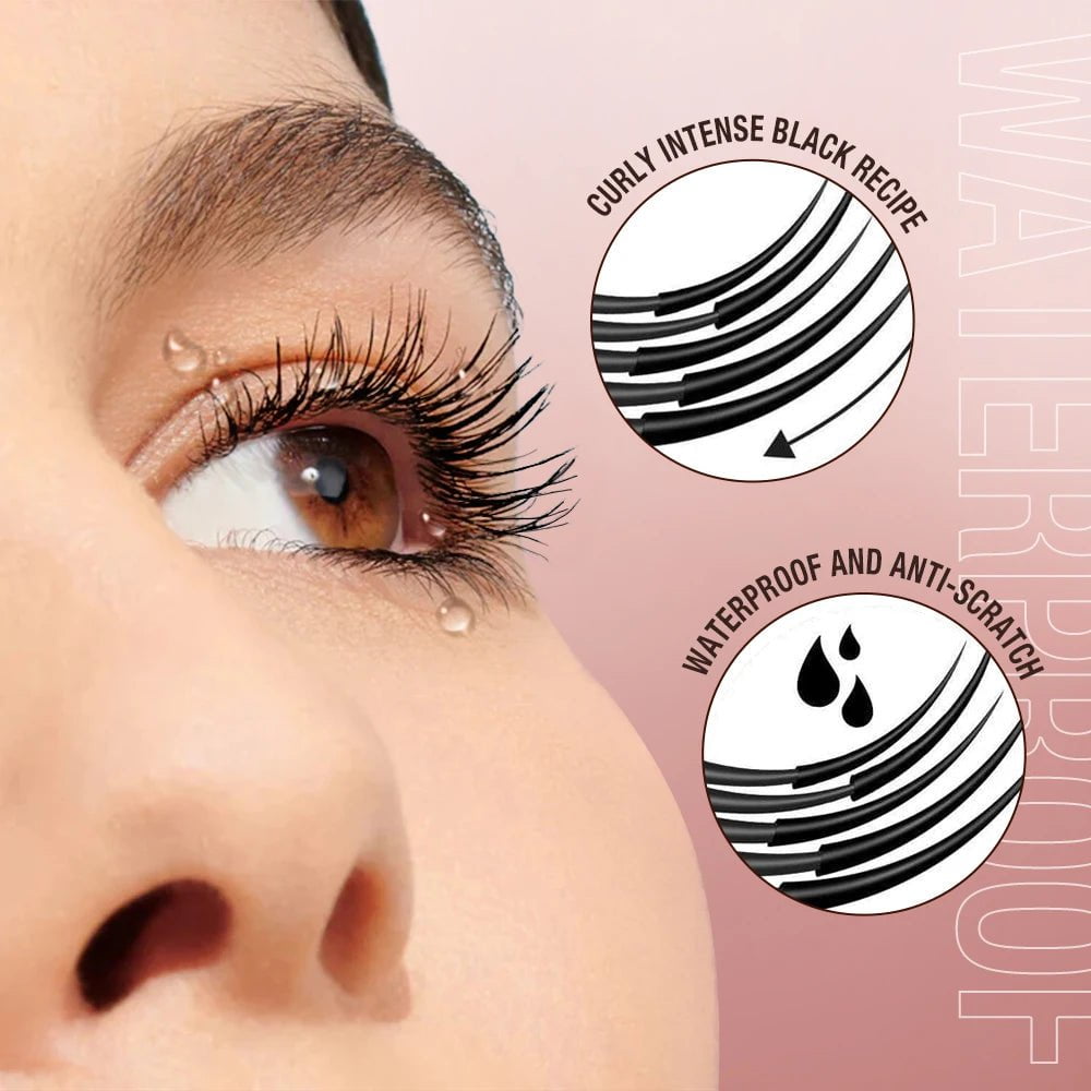 Waterproof 4D Silk Fiber Mascara: Curling, Volume, Thick Lengthening, Nourish - High-Quality Makeup