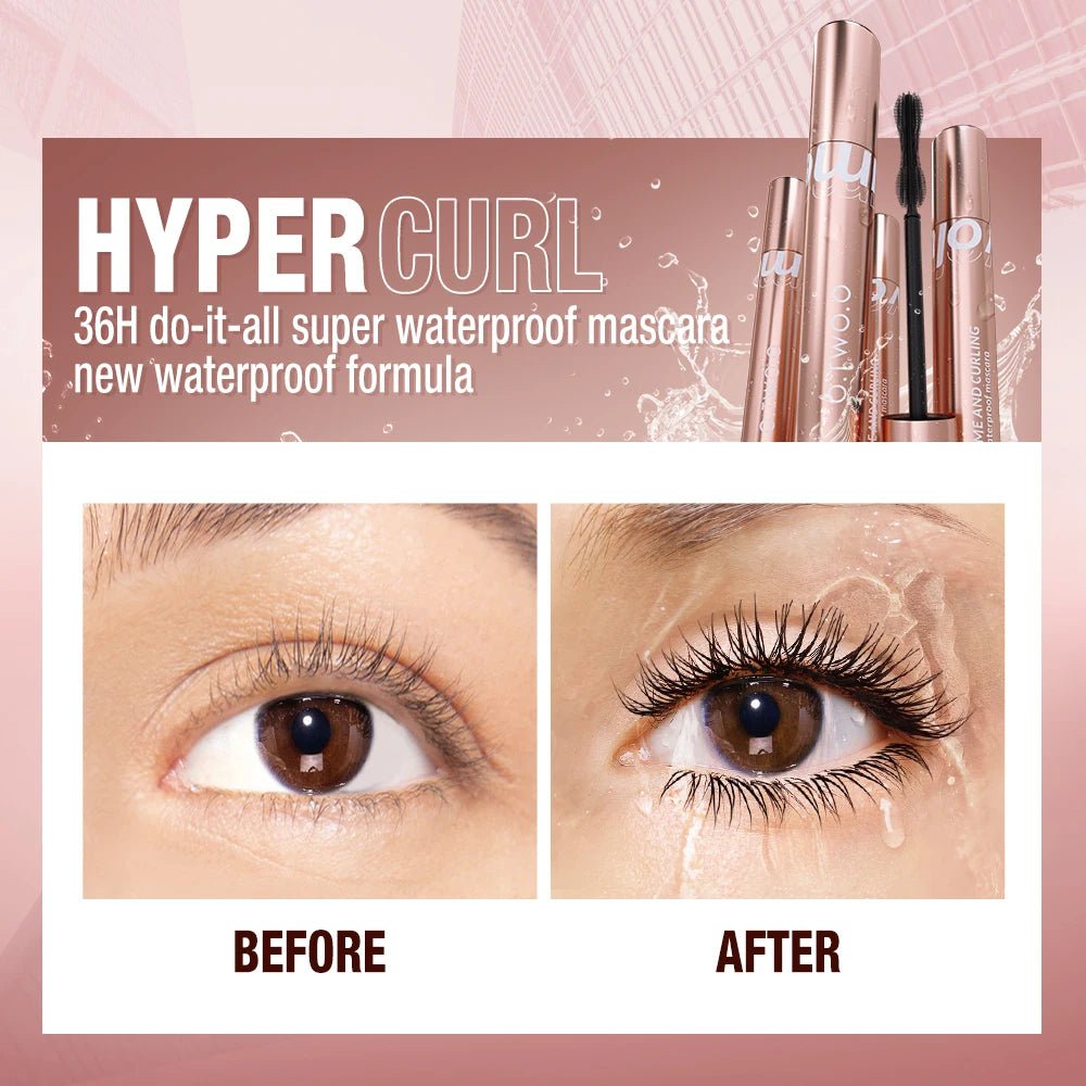 Waterproof 4D Silk Fiber Mascara: Curling, Volume, Thick Lengthening, Nourish - High-Quality Makeup