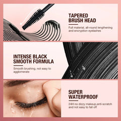 Waterproof 5D Silk Fiber Mascara: Lengthens, Non-smudge, Black, Eyelashes Extension, Lengthening Volume - Cosmetics