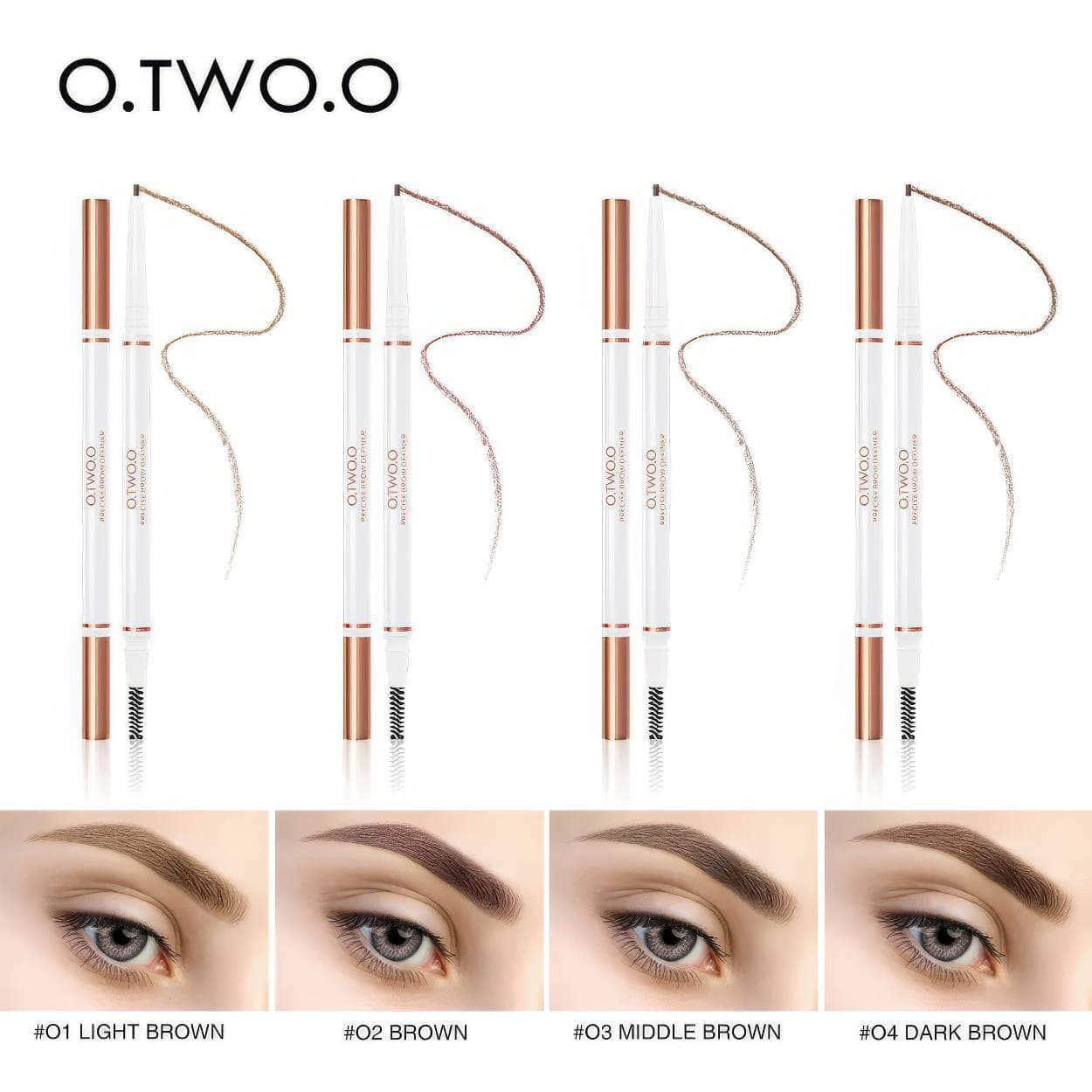 Waterproof Eyebrow Pencil: Natural, Long Lasting, Ultra Fine 1.5mm Brow Tint in Brown - Cosmetics Makeup