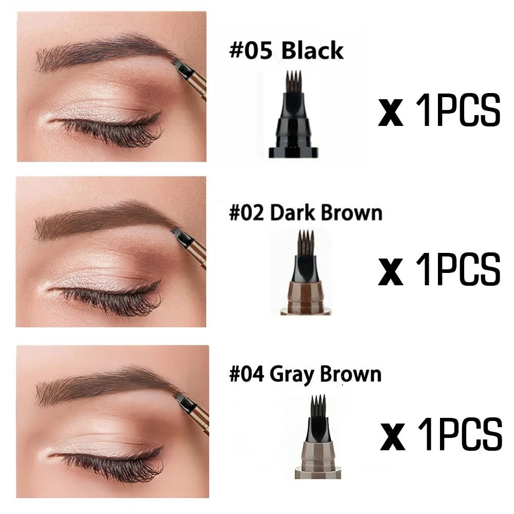 Waterproof Long-Lasting Microblade Brow Pencil with 4 Points 02 04 05 1Pcs