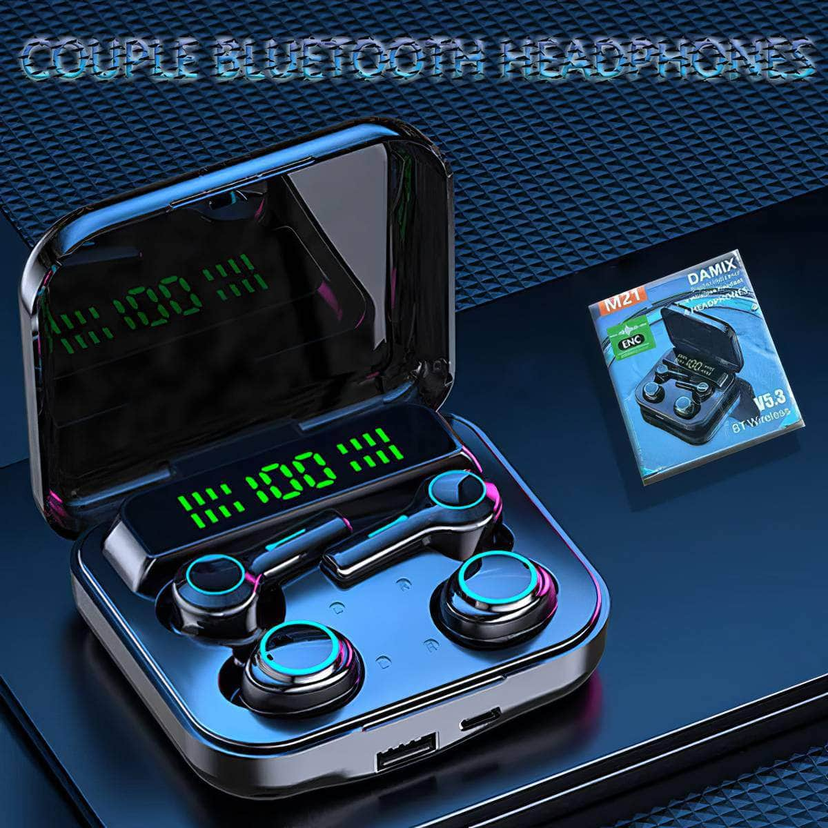 Waterproof M21 TWS Wireless Earbuds, Noise Canceling, 9D Stereo, Mic