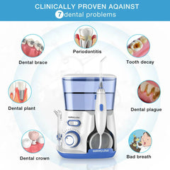 Waterpulse V300G Oral Irrigator - Electric Dental Water Flosser with 5 Tips, 800ml Capacity for Oral Hygiene and Care