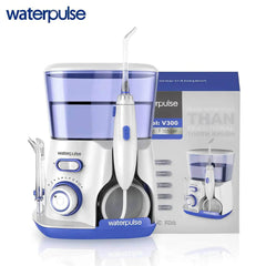 Waterpulse V300G Oral Irrigator - Electric Dental Water Flosser with 5 Tips, 800ml Capacity for Oral Hygiene and Care