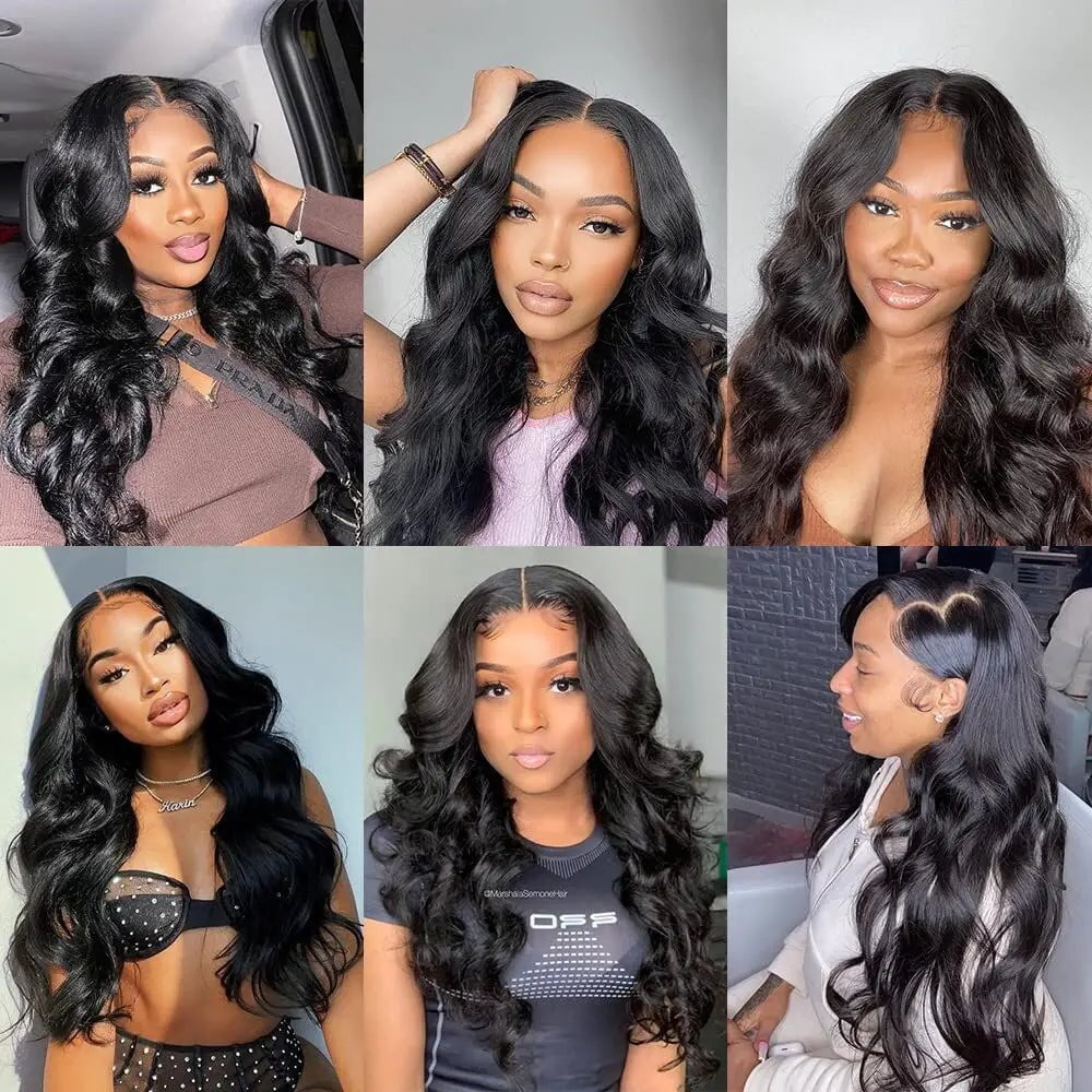 Wear And Go 6x4 HD Body Wave Lace Front Wig - Glueless Transparent Lace Closure Wigs, Human Hair, Pre-Cut, Pre-Plucked, Remy Hair