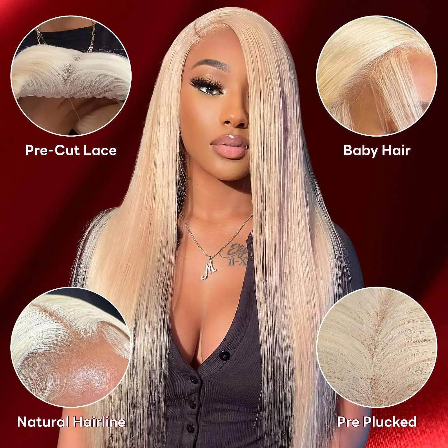Wear And Go HD Blonde 613 Straight Wig - Pre-Cut, Pre-Plucked, Transparent Lace Front, Human Hair, Glueless Wigs, Ready To Wear