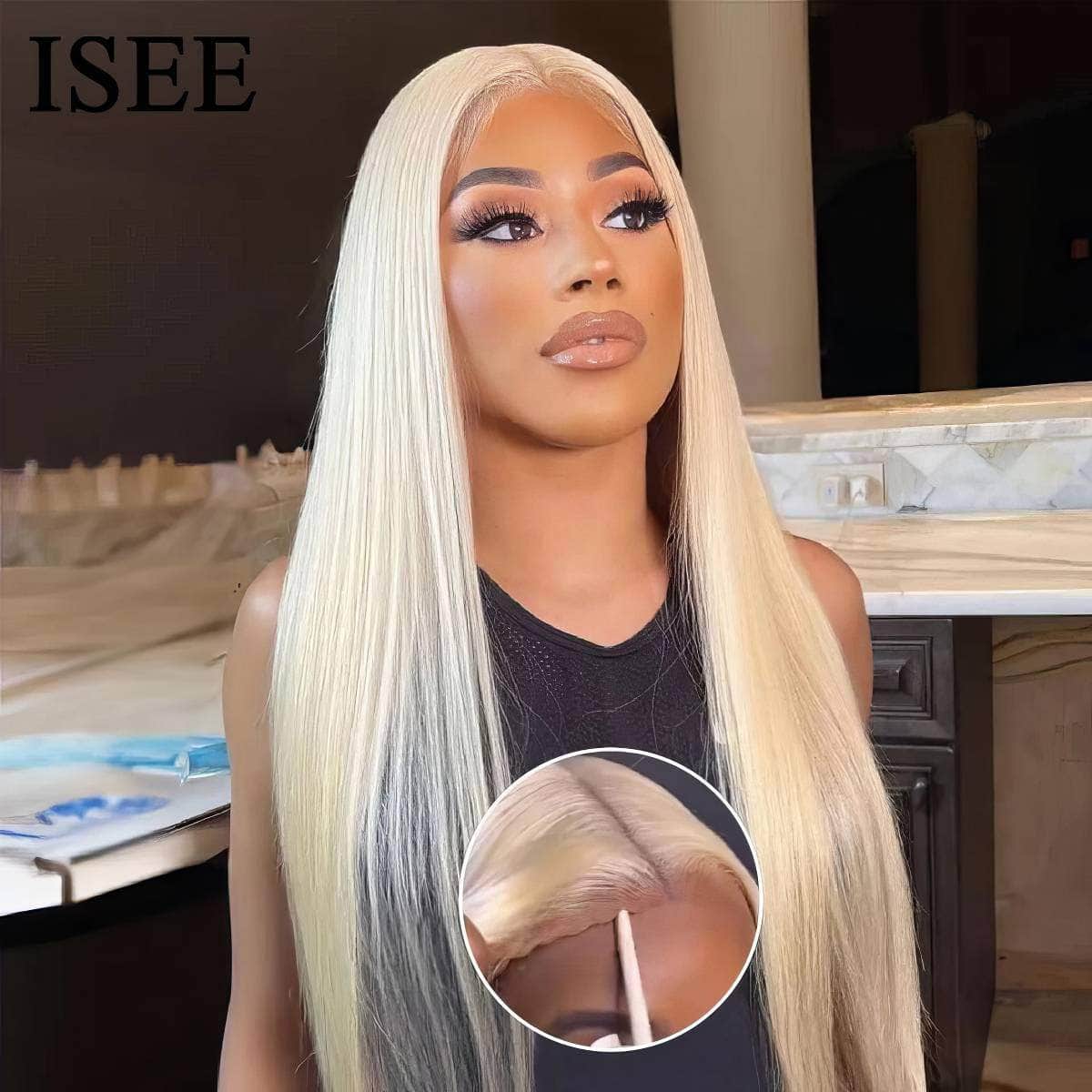 Wear And Go HD Blonde 613 Straight Wig - Pre-Cut, Pre-Plucked, Transparent Lace Front, Human Hair, Glueless Wigs, Ready To Wear Wear Go Wig / 18inches / 180%