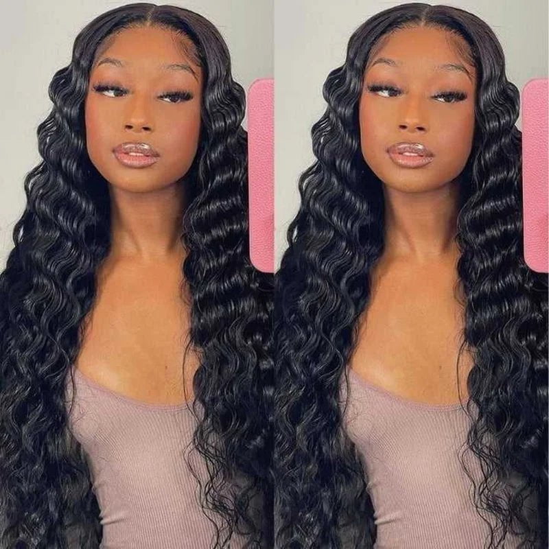 Wear And Go Loose Deep Wave Wig - 6x4 HD Transparent Curly Loose Wave Wig, Human Hair Wigs, Glueless Lace Front Wig