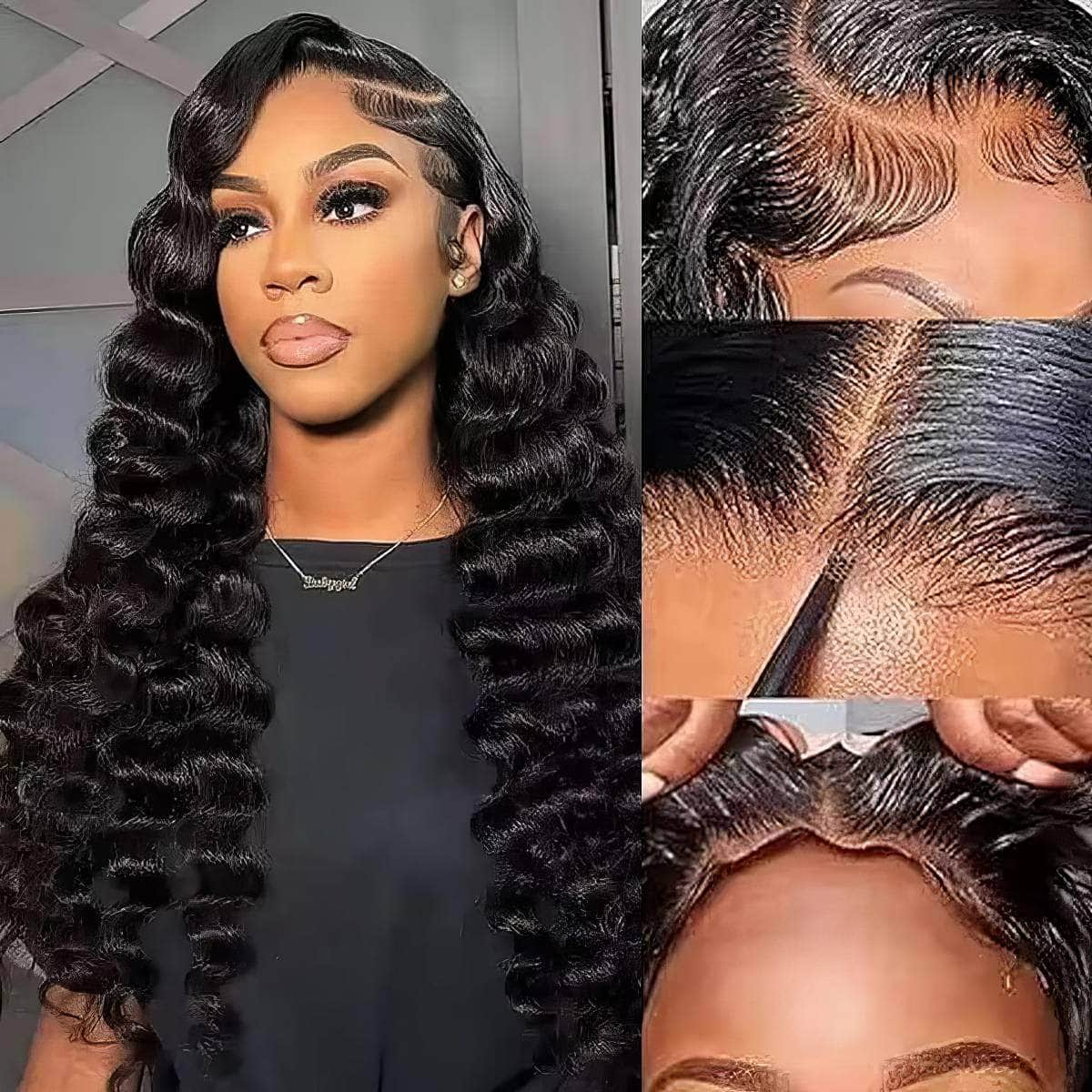 Wear And Go Loose Deep Wave Wig - 6x4 HD Transparent Curly Loose Wave Wig, Human Hair Wigs, Glueless Lace Front Wig