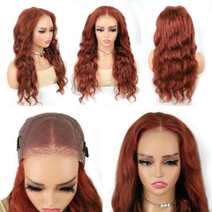 Wear Go Glueless Wig ISEE Hair Peruvian Body Wave Reddish Brown 6x4  Lace Front Glueless Wigs Ready To Wear Color 33 Pre Cut Wig