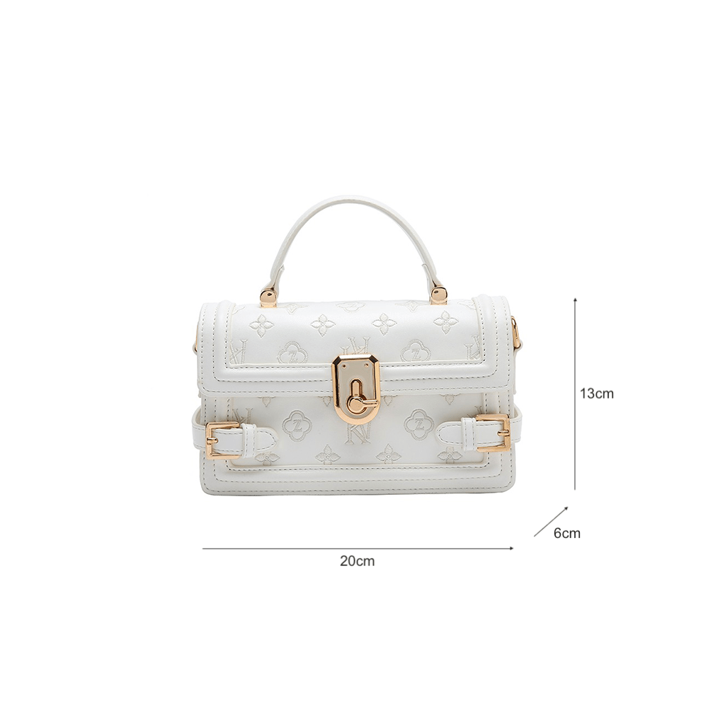 White Signature Monogram Envelope Handbag