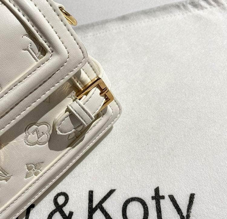 White Signature Monogram Envelope Handbag