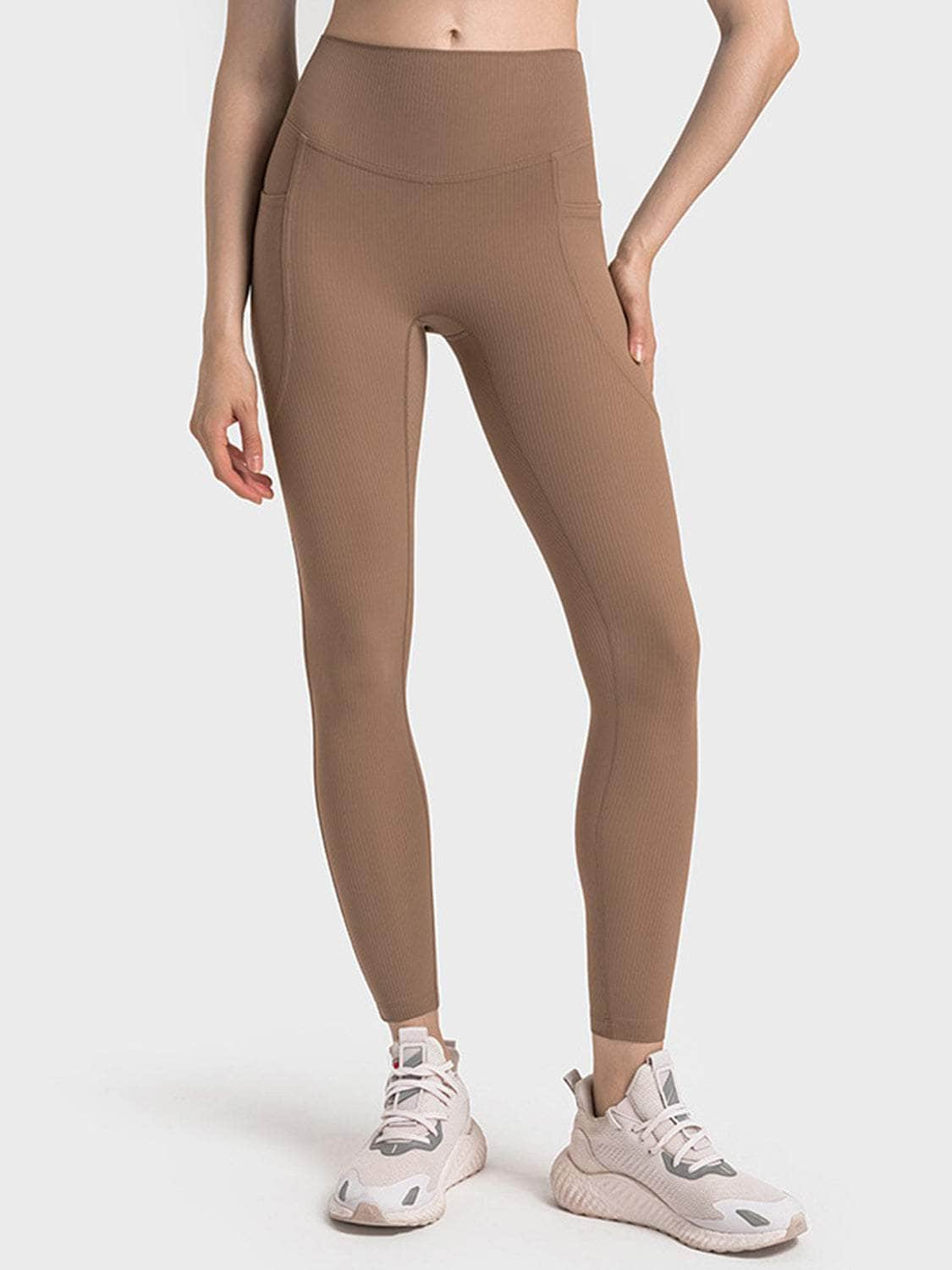 Wide Waistband Active Leggings Tan / 4